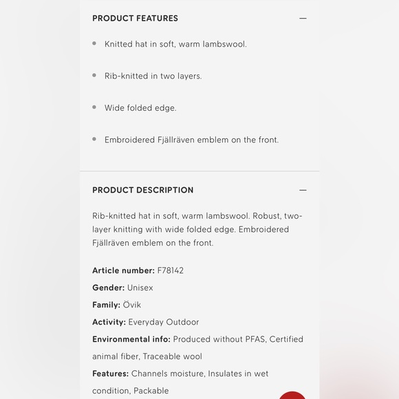 NWT Fjallraven | 1960 Logo Hat - Red Wool Unisex - Picture 7 of 7